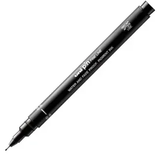 روان‌نویس راپید مشکی Uni-Ball PIN05-200s با نوک 0.5mm، مناسب برای طراحی دقیق، اسکچ، معماری و نوشتار حرفه‌ای با خطوط تمیز و یکنواخت.